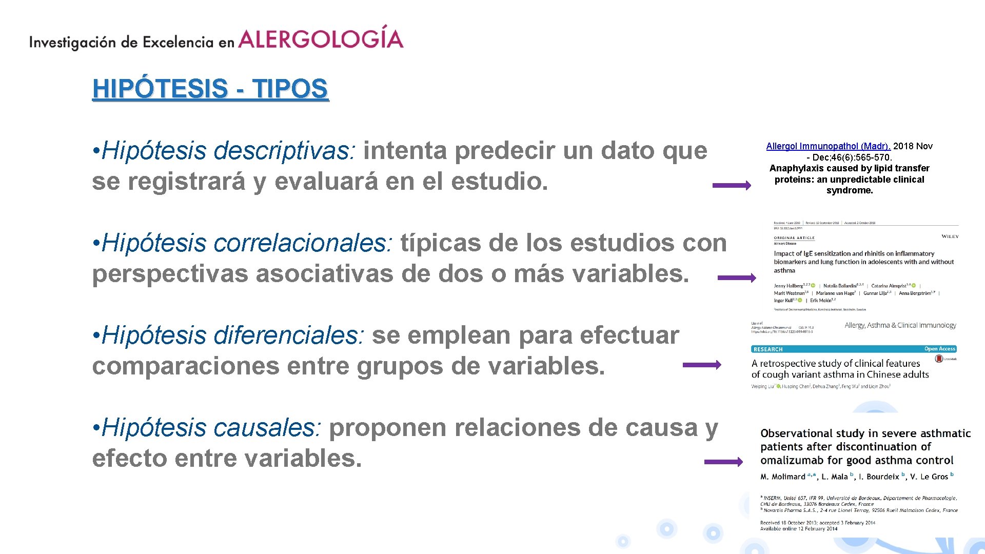 HIPÓTESIS - TIPOS • Hipótesis descriptivas: intenta predecir un dato que se registrará y