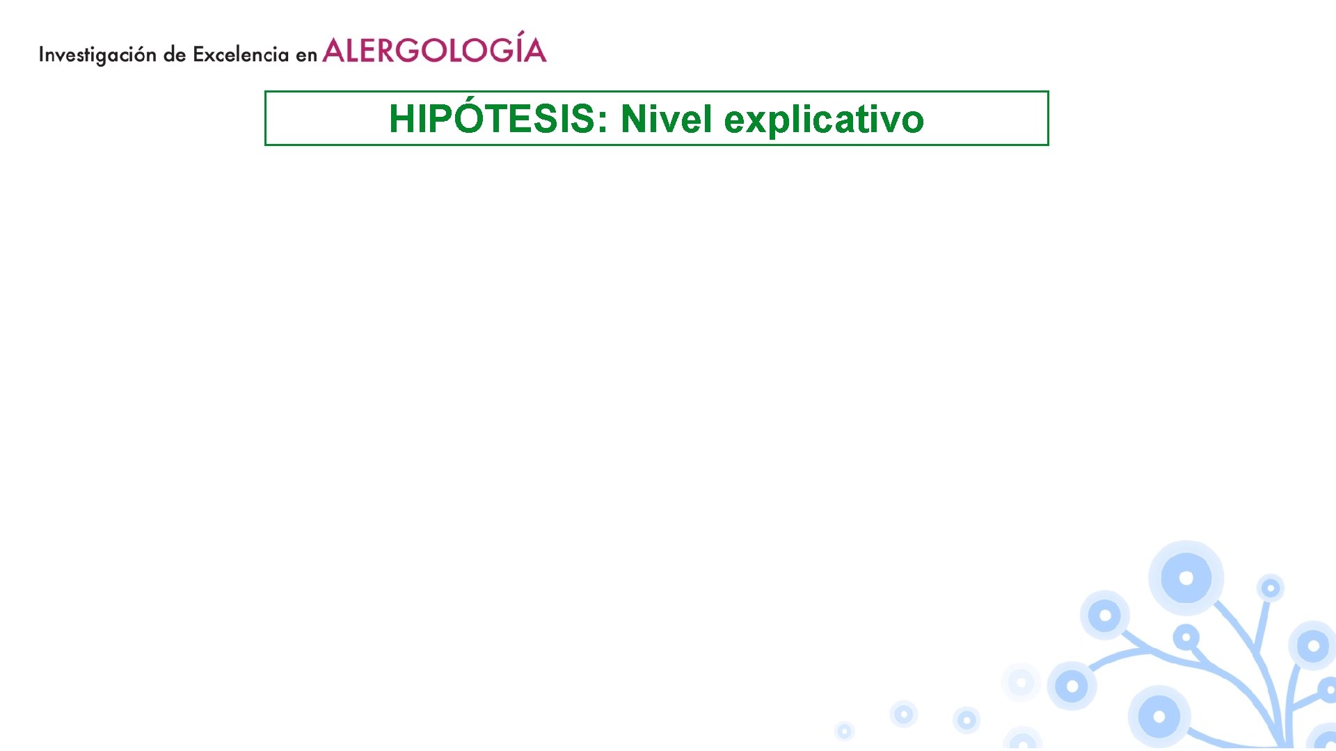 HIPÓTESIS: Nivel explicativo 