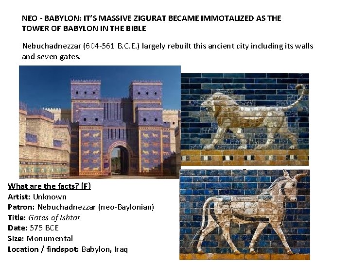 NEO - BABYLON: IT’S MASSIVE ZIGURAT BECAME IMMOTALIZED AS THE TOWER OF BABYLON IN