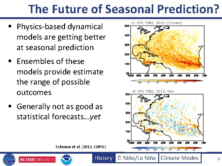 The Future of Seasonal Prediction? § Physics-based dynamical models are getting better at seasonal