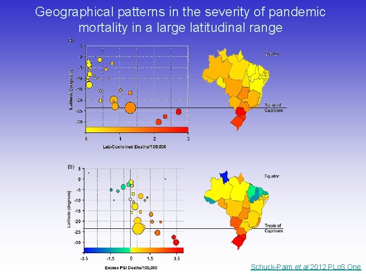 Geographical patterns in the severity of pandemic mortality in a large latitudinal range Schuck-Paim