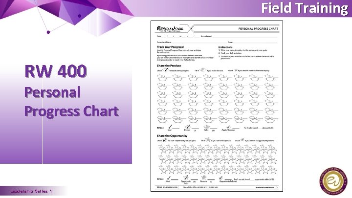 Field Training RW 400 Personal Progress Chart Leadership Series 1 