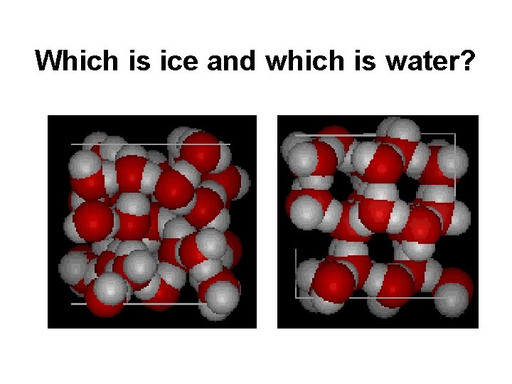 Which is ice and which is water? Which is ice and which is water?