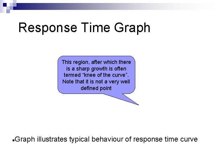 Response Time Graph This region, after which there is a sharp growth is often