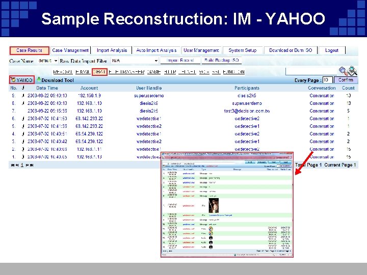 Sample Reconstruction: IM - YAHOO 