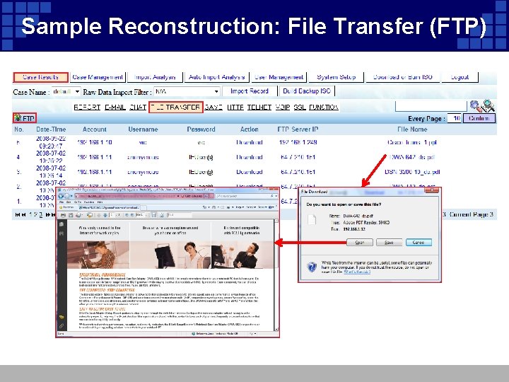 Sample Reconstruction: File Transfer (FTP) 