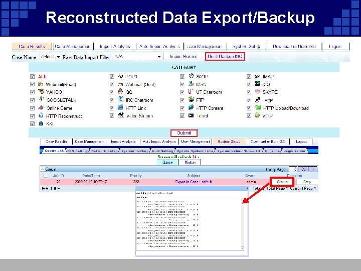 Reconstructed Data Export/Backup 