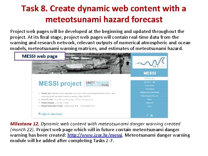 Task 8. Create dynamic web content with a meteotsunami hazard forecast Project web pages