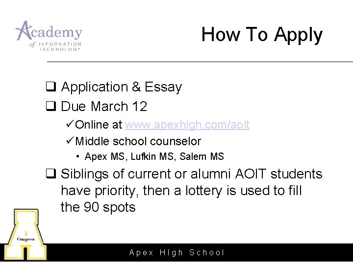 How To Apply q Application & Essay q Due March 12 üOnline at www. How To Apply q Application & Essay q Due March 12 üOnline at www.