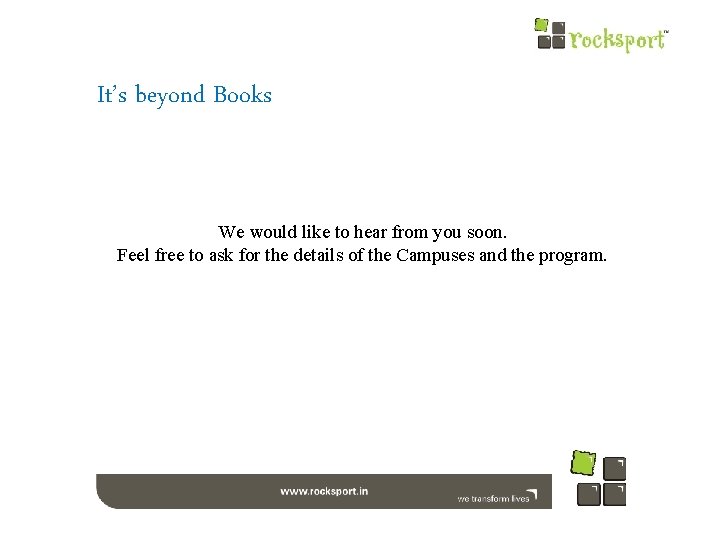 It’s beyond Books We would like to hear from you soon. Feel free to