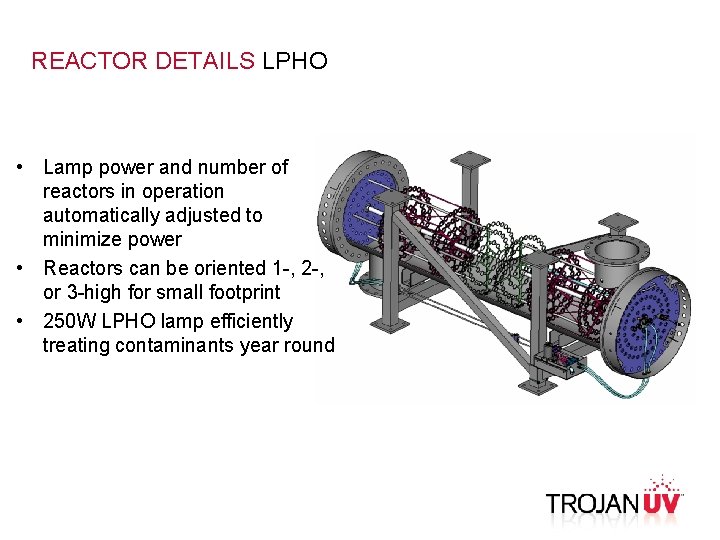 REACTOR DETAILS LPHO • Lamp power and number of reactors in operation automatically adjusted
