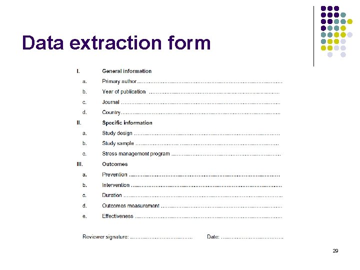 Data extraction form 29 
