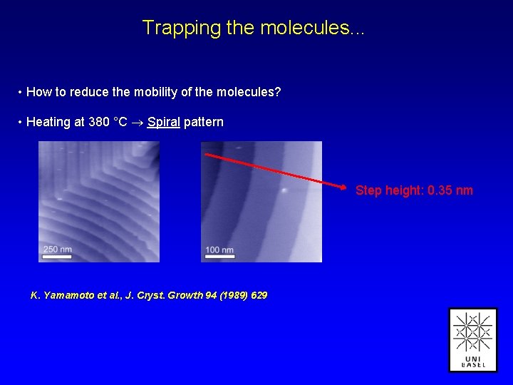 Trapping the molecules. . . • How to reduce the mobility of the molecules?