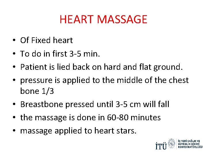 HEART MASSAGE Of Fixed heart To do in first 3 -5 min. Patient is HEART MASSAGE Of Fixed heart To do in first 3 -5 min. Patient is