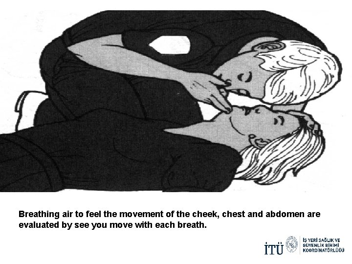 Breathing air to feel the movement of the cheek, chest and abdomen are evaluated