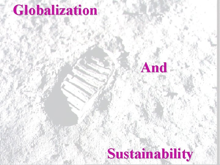 Globalization And Sustainability 