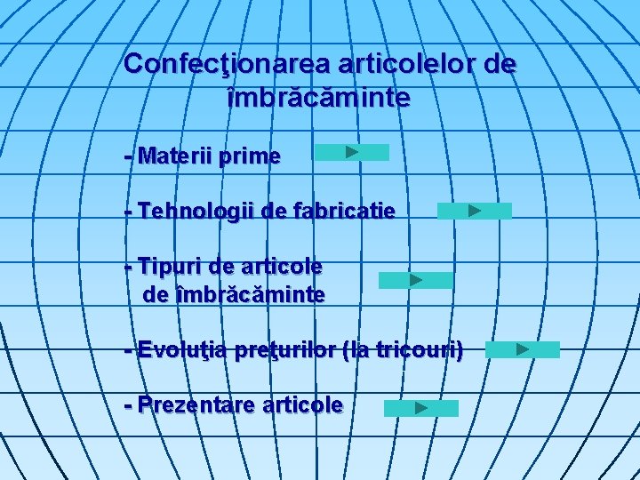 Confecţionarea articolelor de îmbrăcăminte - Materii prime - Tehnologii de fabricatie - Tipuri de