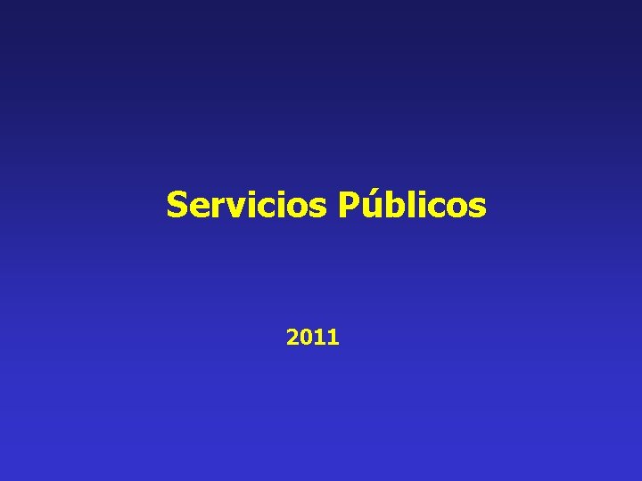 Servicios Públicos 2011 