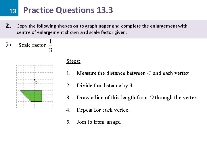 13 2. (ii) Practice Questions 13. 3 Copy the following shapes on to graph