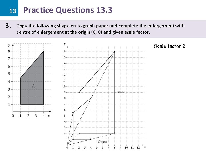 13 3. Practice Questions 13. 3 Copy the following shape on to graph paper