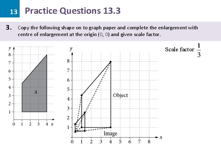 13 3. Practice Questions 13. 3 Copy the following shape on to graph paper
