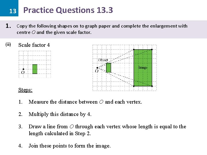 Practice Questions 13. 3 13 1. (ii) Copy the following shapes on to graph