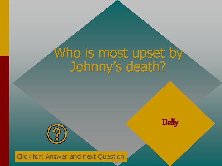 Who is most upset by Johnny’s death? Dally Click for: Answer and next Question