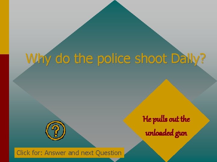Why do the police shoot Dally? He pulls out the unloaded gun Click for: