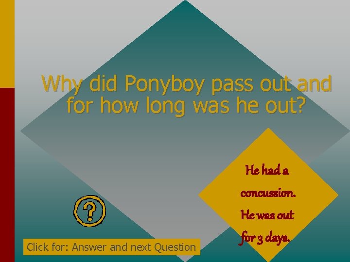 Why did Ponyboy pass out and for how long was he out? Click for: