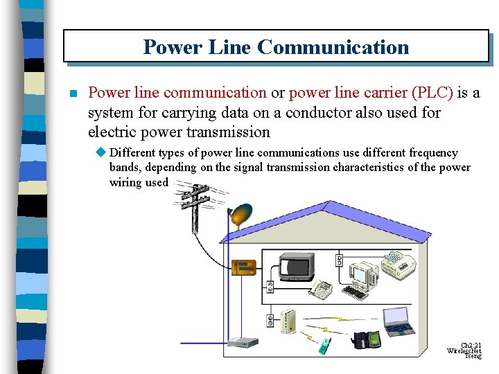 Power Line Communication n Power line communication or power line carrier (PLC) is a Power Line Communication n Power line communication or power line carrier (PLC) is a
