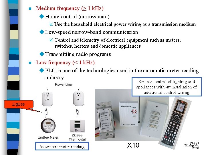 n Medium frequency (≥ 1 k. Hz) u Home control (narrowband) å Use the n Medium frequency (≥ 1 k. Hz) u Home control (narrowband) å Use the