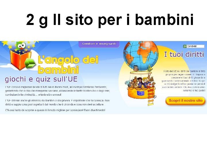 2 g Il sito per i bambini 