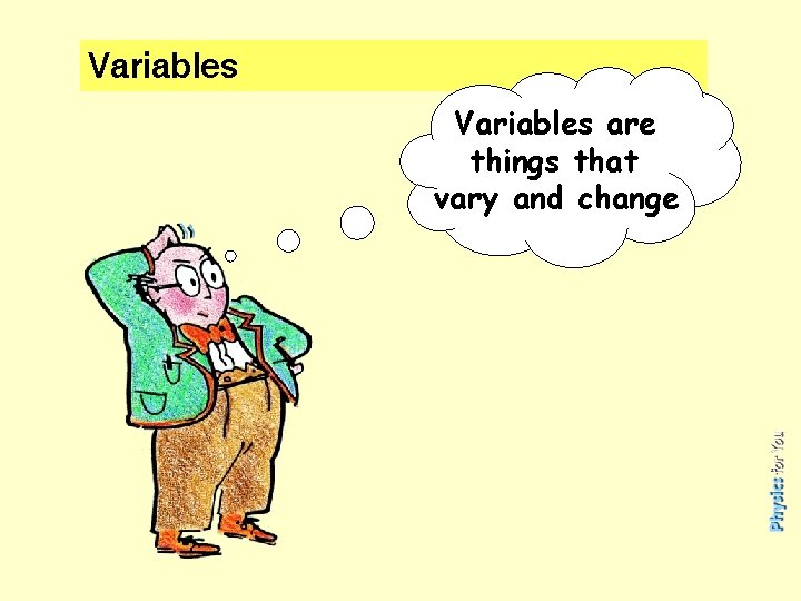 Variables are things that vary and change 