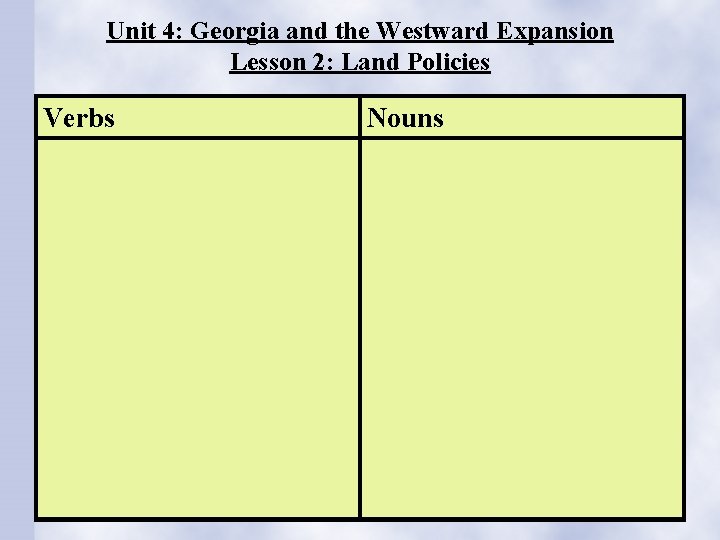 Georgia Studies Unit 4 Georgia and the Westward
