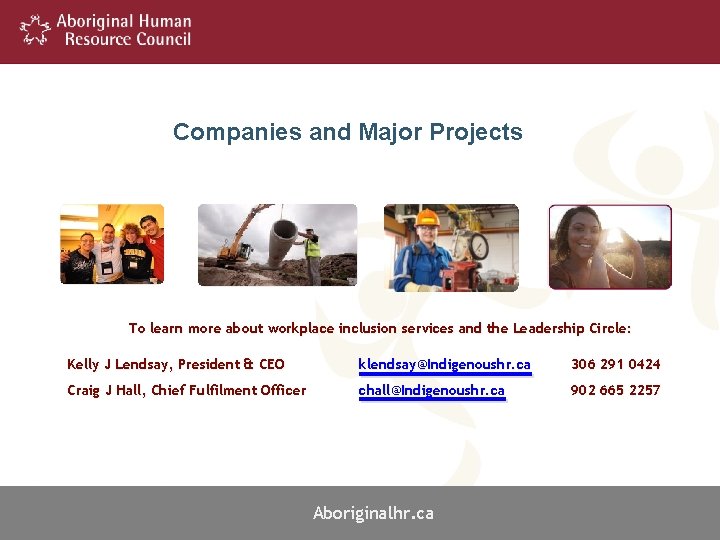 Companies and Major Projects To learn more about workplace inclusion services and the Leadership