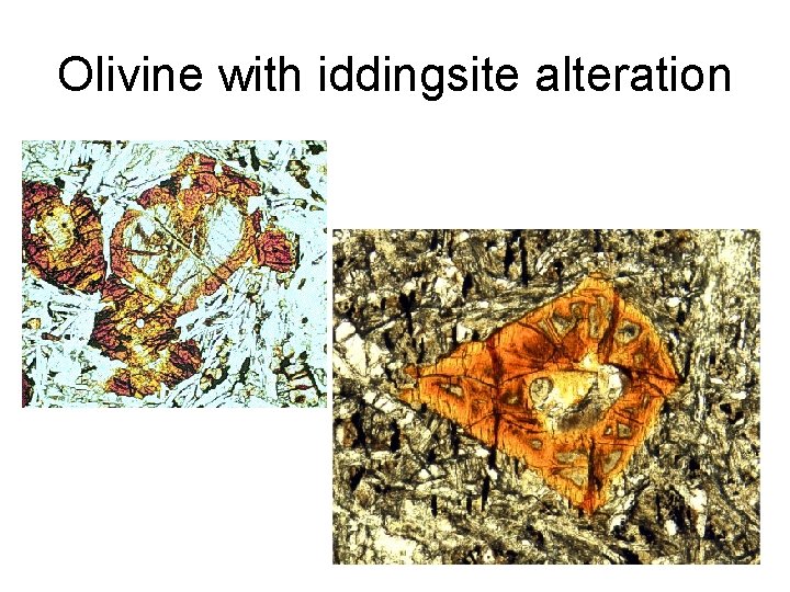 Olivine with iddingsite alteration 