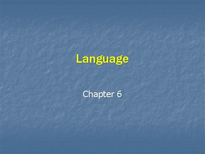 Language Chapter 6 