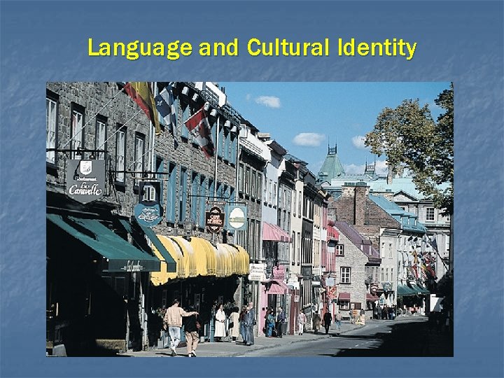 Language and Cultural Identity 