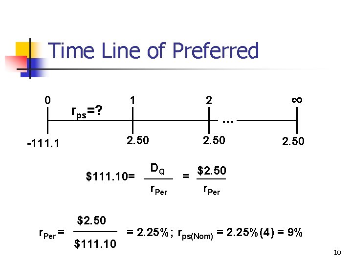 Time Line of Preferred 0 rps=? 1 . . . 2. 50 -111. 1
