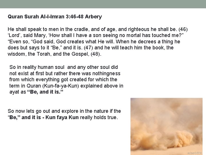 Quran Surah Al-I-Imran 3: 46 -48 Arbery He shall speak to men in the