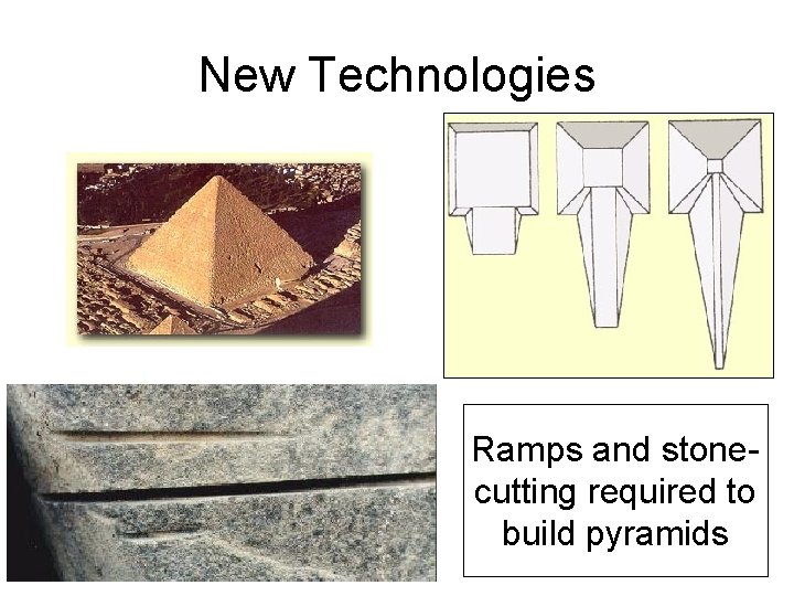 New Technologies Ramps and stonecutting required to build pyramids 