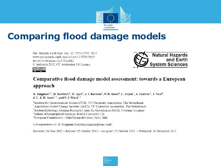 Comparing flood damage models 