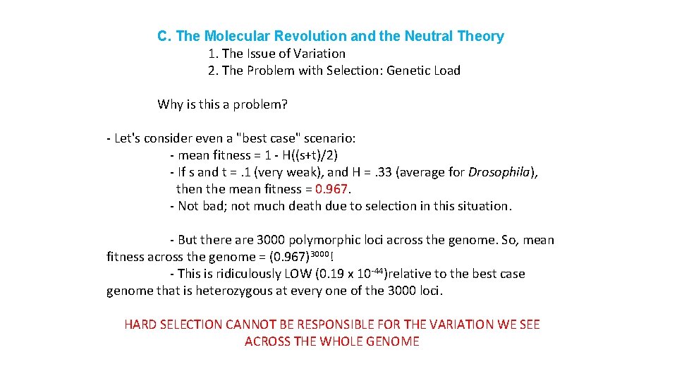 C. The Molecular Revolution and the Neutral Theory 1. The Issue of Variation 2.