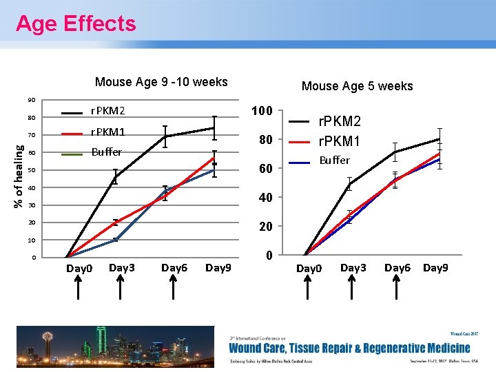 Age Effects Mouse Age 9 -10 weeks 90 % of healing 80 r. PKM
