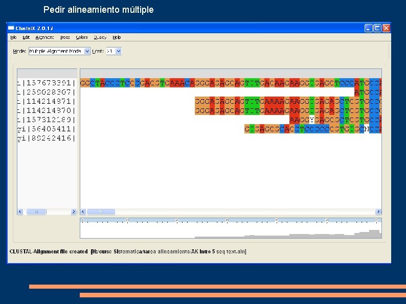 Pedir alineamiento múltiple 