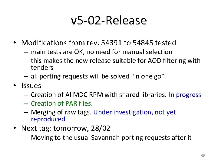 v 5 -02 -Release • Modifications from rev. 54391 to 54845 tested – main