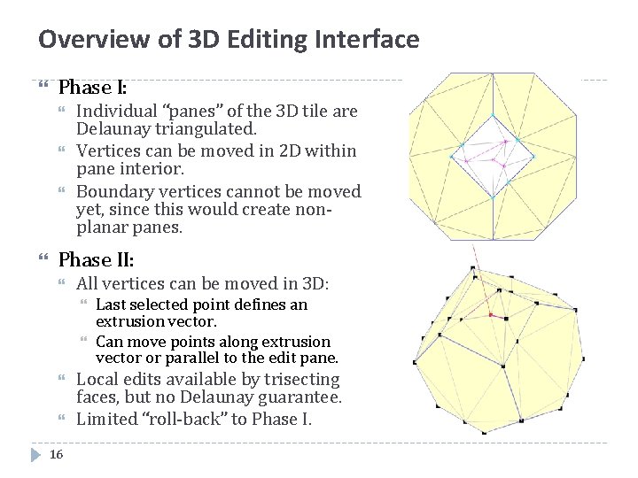 Overview of 3 D Editing Interface Phase I: Individual “panes” of the 3 D