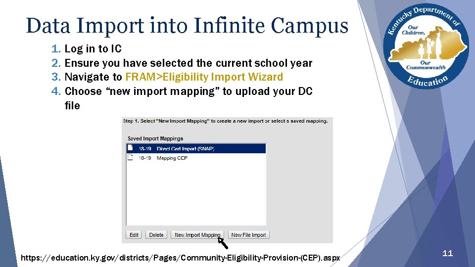 Data Import into Infinite Campus 1. Log in to IC 2. Ensure you have