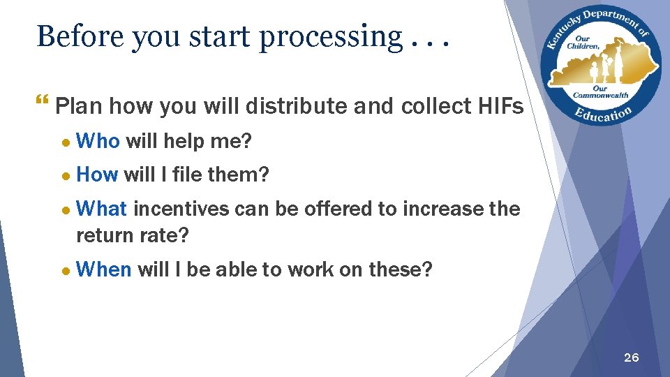 Before you start processing. . . } Plan how you will distribute and collect