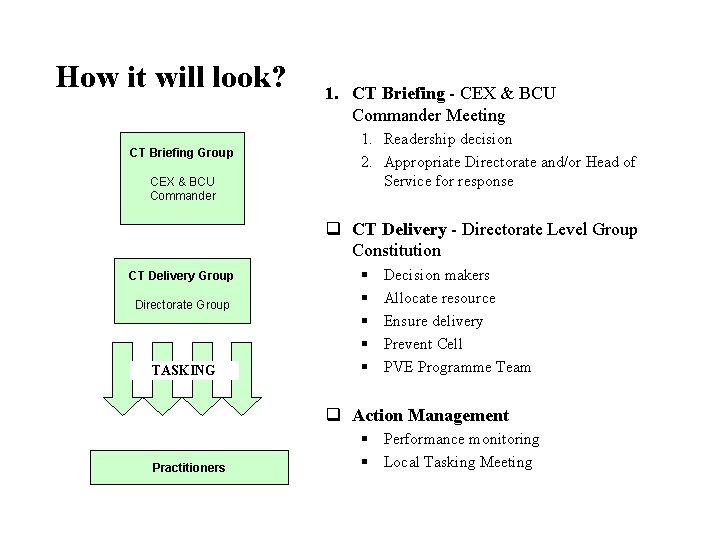 How it will look? CT Briefing Group CEX & BCU Commander 1. CT Briefing